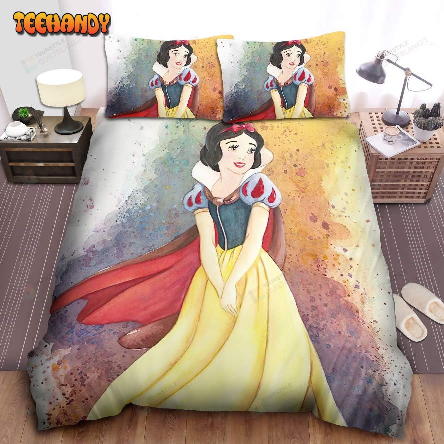 Disney Princess Snow White Watercolor Splash Art Spread Comforter Bedding Sets