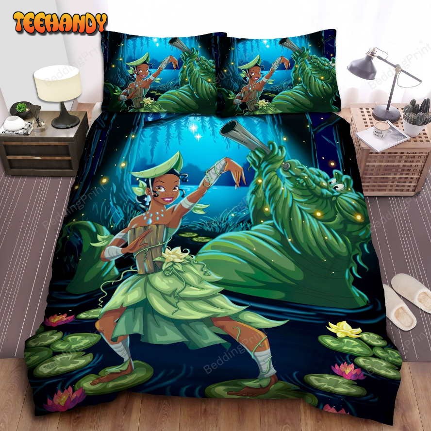 Disney Princess Tiana In Jungle Theme Bed Sheet Spread Duvet Cover Bedding Sets