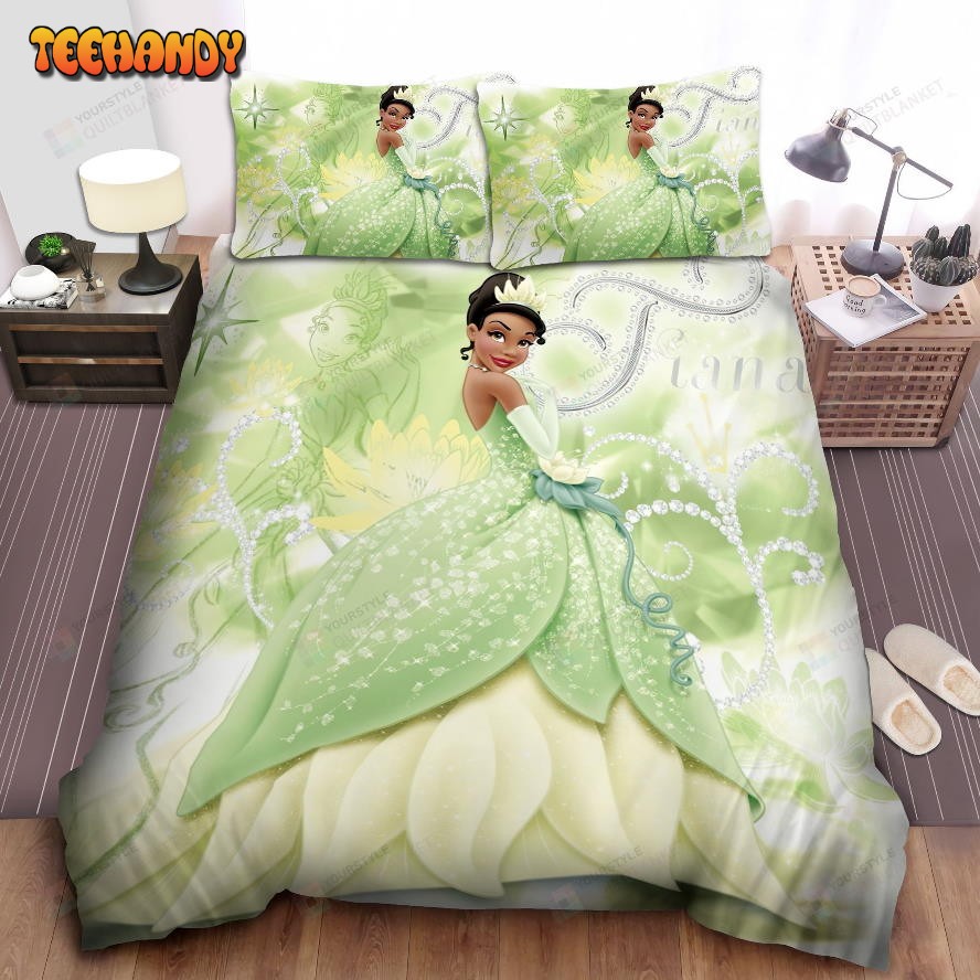 Disney Princess Tiana Shinning In Diamond Dress Spread Comforter Bedding Sets