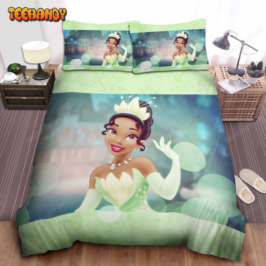 Disney Princess Tiana With Crown Bed Sheet Spread Duvet Cover Bedding Sets