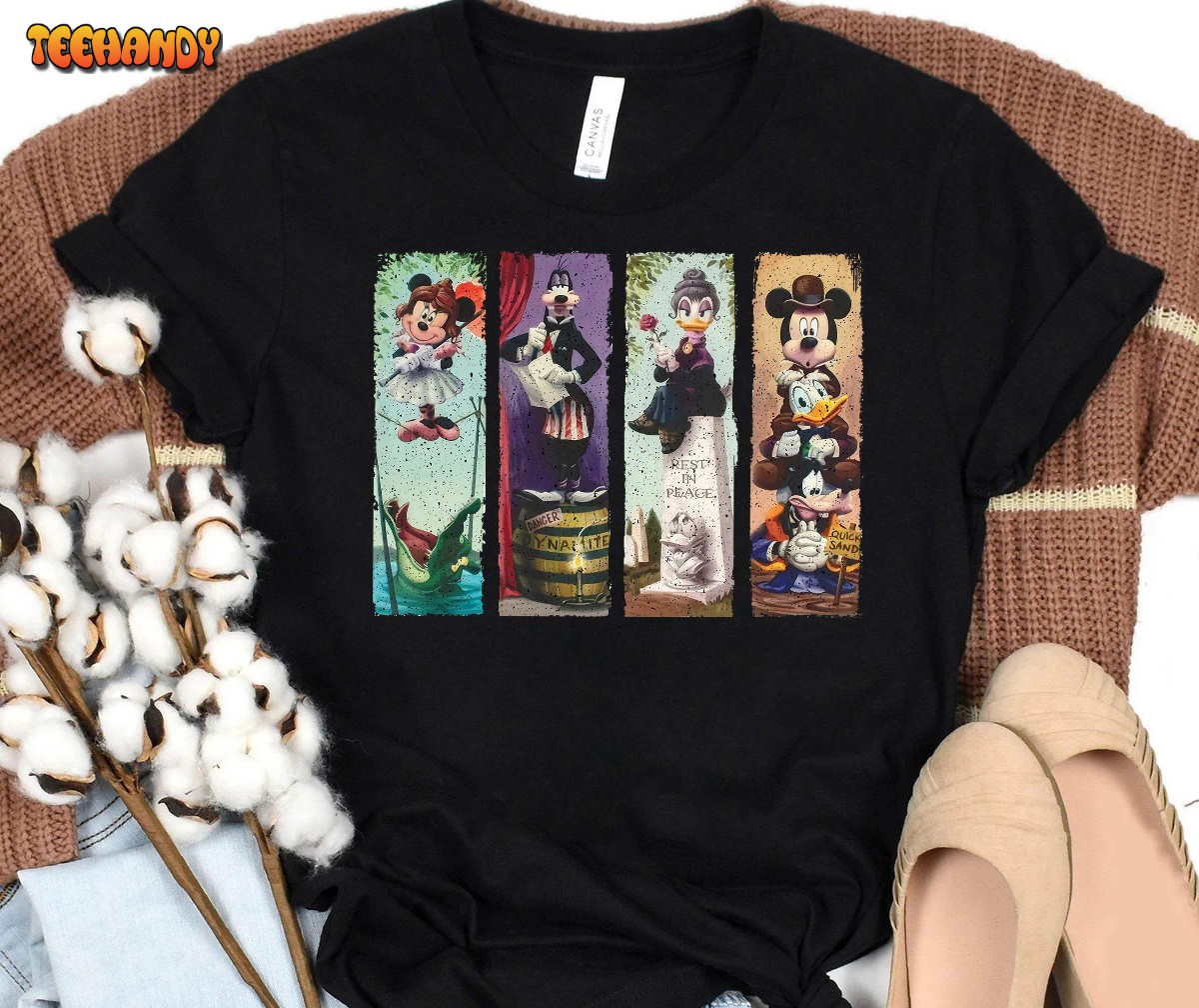 Disney The Haunted Mansion Retro Mickey and Friends Halloween Shirt