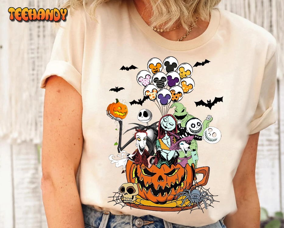 Disney The Nightmare Before Pumpkin Coffee Cup Halloween T-Shirt