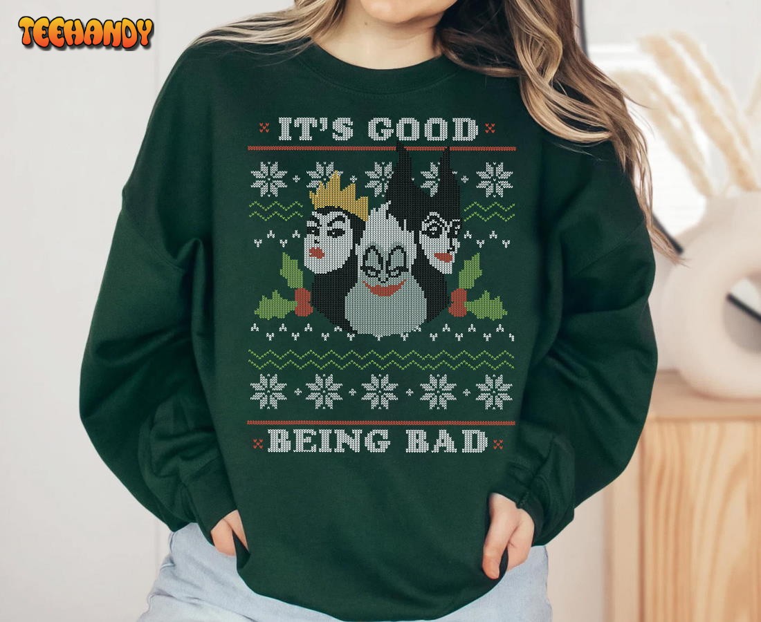 Disney Villains Good Bad Ugly Christmas Sweater Shirt