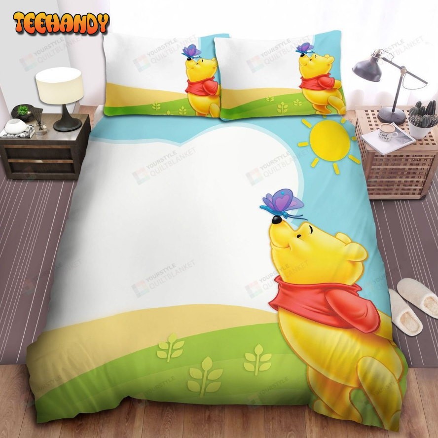 Disney Winnie The Pooh And A Butterfly Spread Comforter Bedding Sets