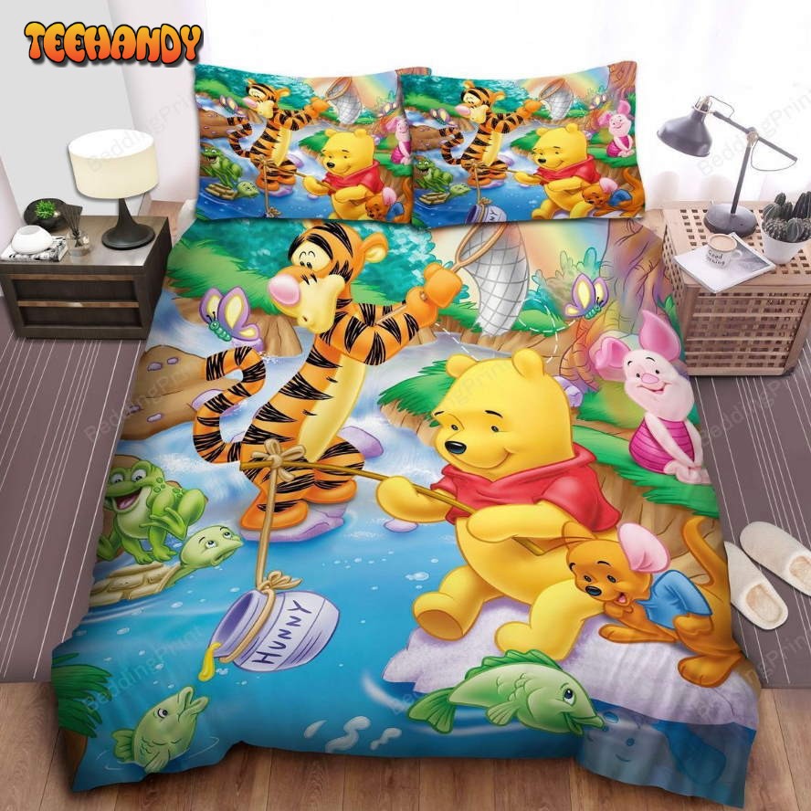 Disney Winnie The Pooh and Friends In The Stream Duvet Cover Bedding Sets