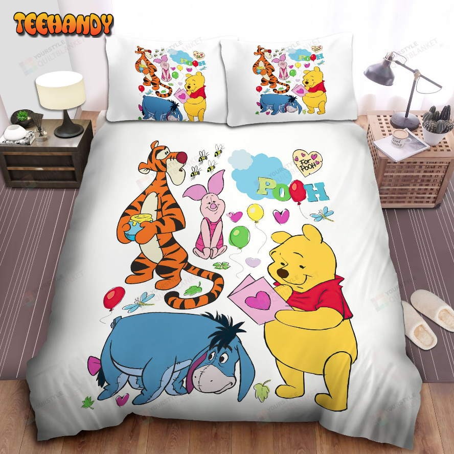 Disney Winnie The Pooh and Pals Cute Pattern Spread Comforter Bedding Sets