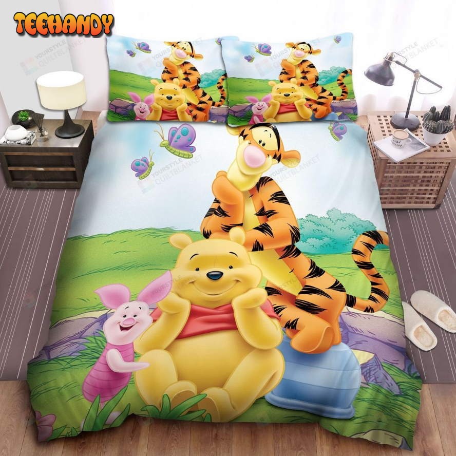 Disney Winnie The Pooh and Piglet and Tiger Spread Comforter Bedding Sets