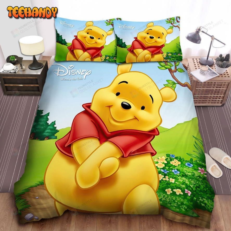 Disney Winnie The Pooh Cute Portrait Spread Comforter Duvet Cover Bedding Sets