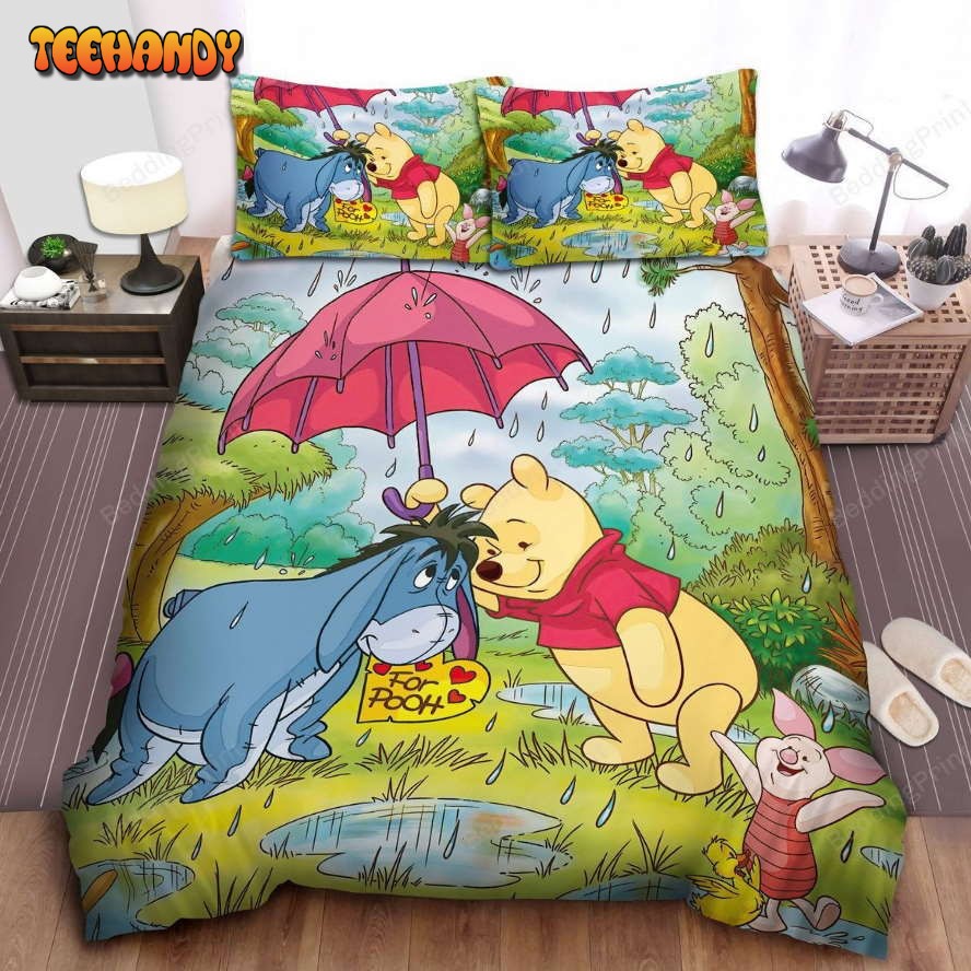 Disney Winnie The Pooh Giving Eeyore Umbrella Duvet Cover Bedding Sets