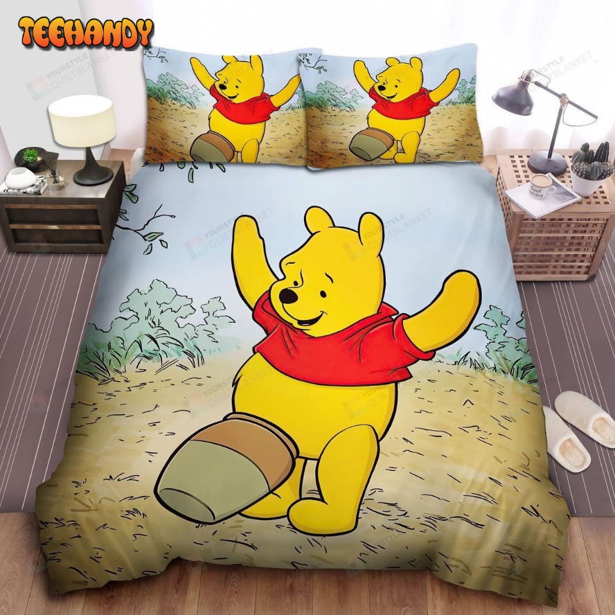 Disney Winnie The Pooh Stick His Hunny Pot On His Stomach Bedding Sets