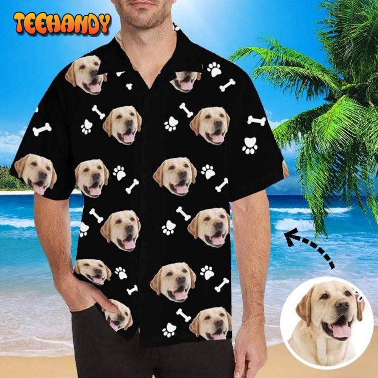 Dog And Bone Hawaiian Shirt with Custom Face Personalized Face Aloha Shirt