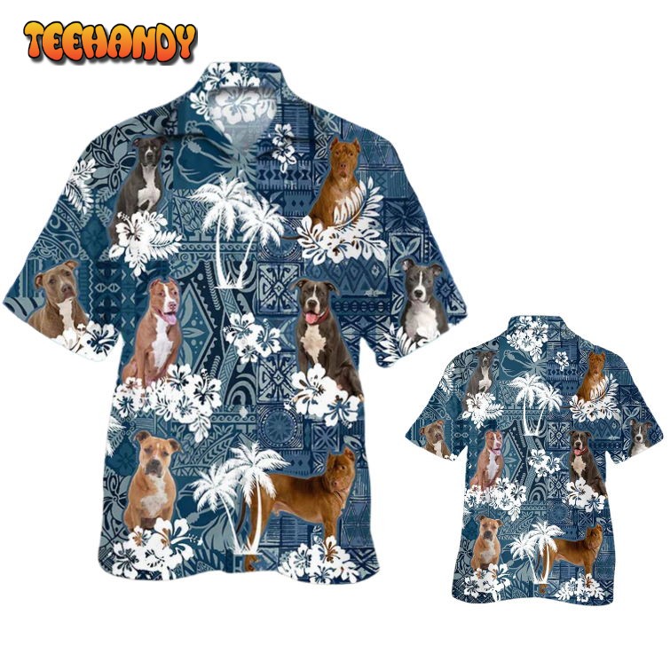 Dog Hawaiian Shirt For Men Women American Pit Bull Terrier Hawaiian Shirt