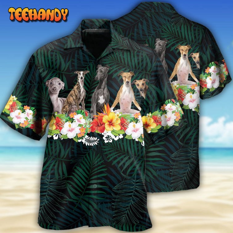 Dog Italian Greyhound Tropical Style Hawaiian Shirt