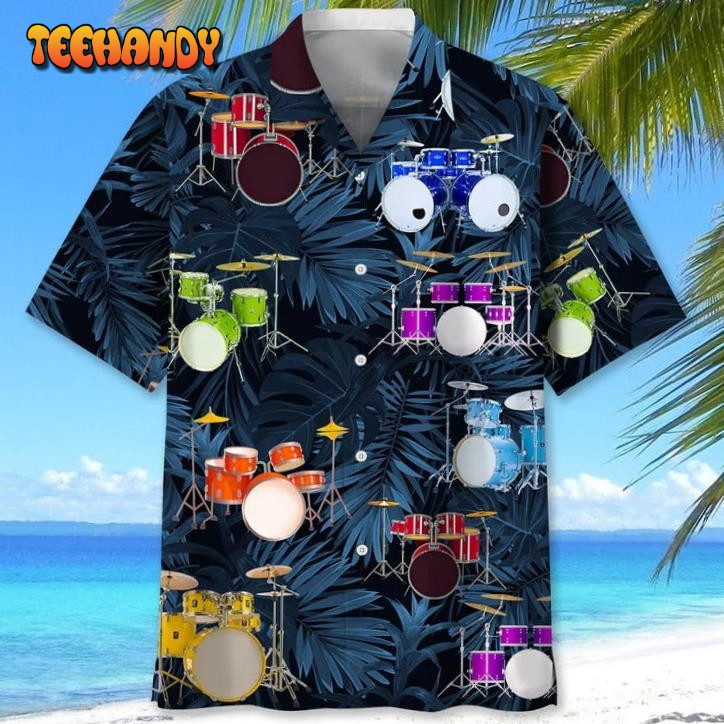 Drums Tropical Hawaiian Shirt, Aloha Beach Shirts For Drummer