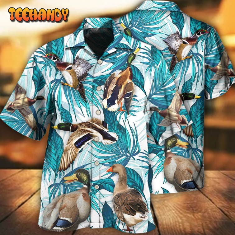 Duck Tropical Leaf Style Hawaiian Shirt