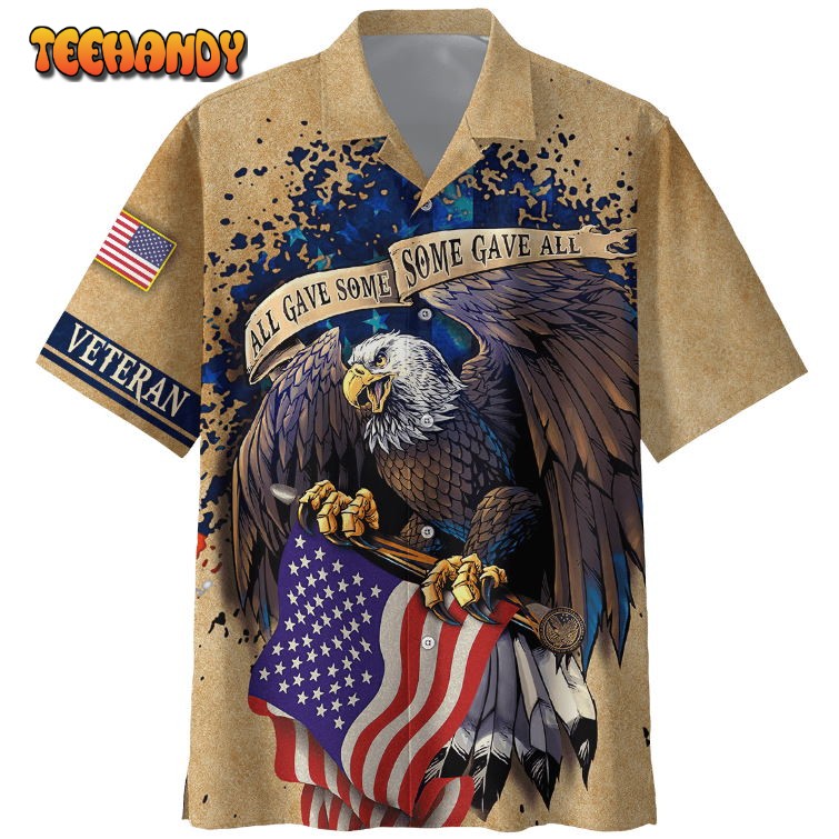 Eagle And The United States Flag Hawaiian Shirt, Veteran Gift Shirt