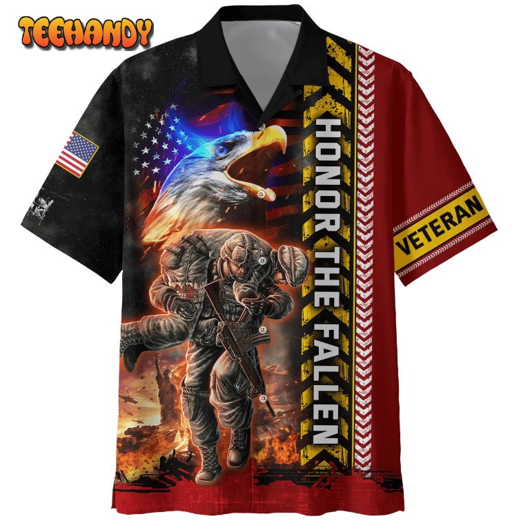 Eagle Honor The Fallen 3D All Over Printed US Veteran Hawaiian Shirt