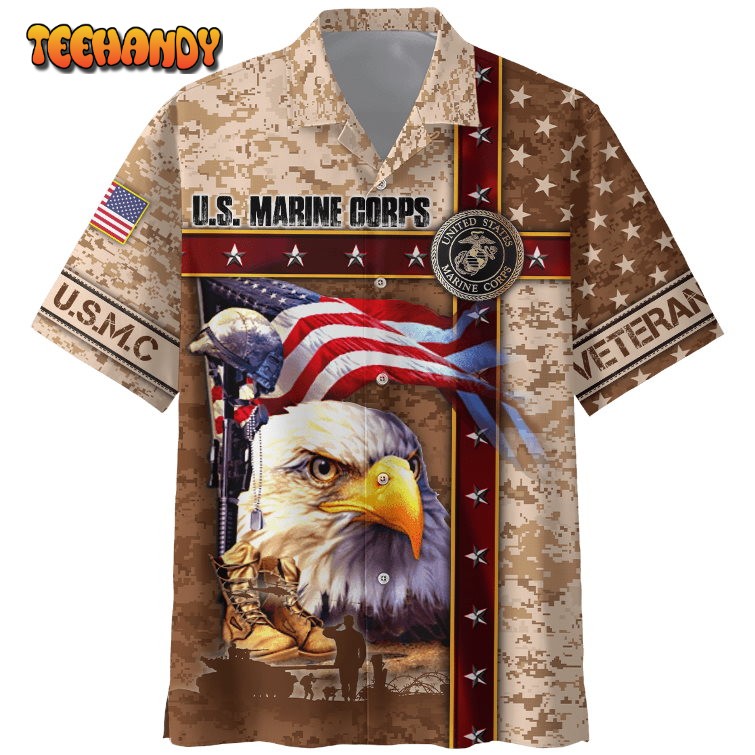 Eagle US Marine Corps 3D All Over Printed Hawaiian US Marine Hawaiian Shirt