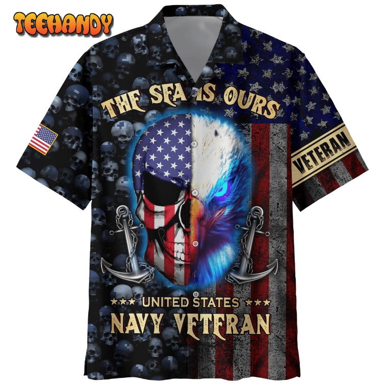 Eagle US Navy Veteran, 3D All Over Printed Hawaiian Shirt, Beach Shirt