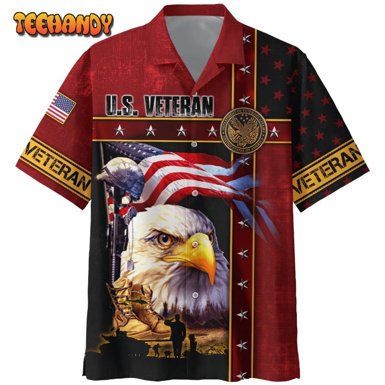 Eagle US Veteran 3D Full Printed Hawaiian Shirt, Veteran Hawaiian Shirt