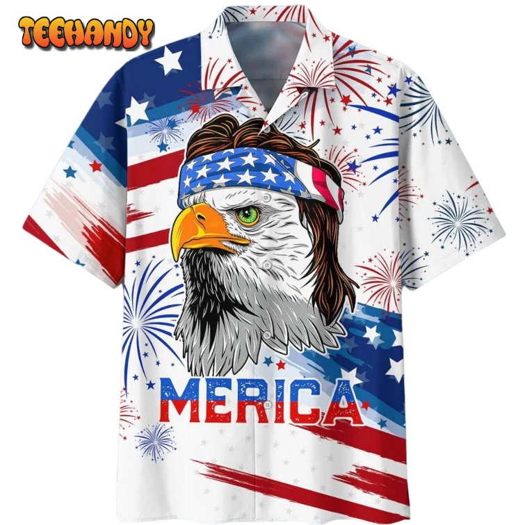 Ealge Merica Independence Day 3D Hawaiian Shirt For Dad