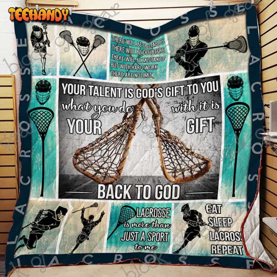 Eat Sleep Lacrosse Repeat 3D Quilt Blanket