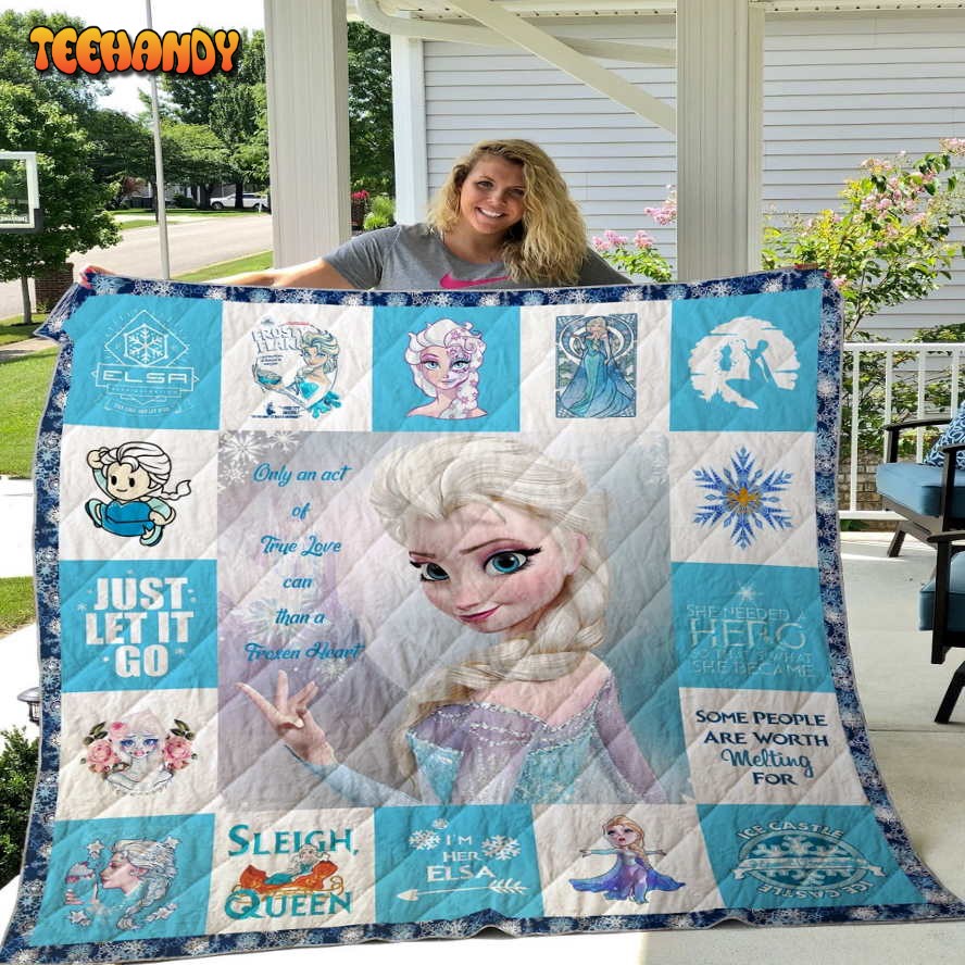 Elsa Frozen Disney Christmas Movie 3d Quilt Blanket