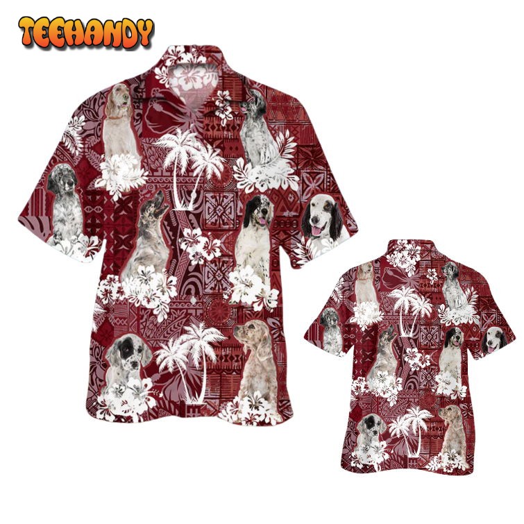 English Setter Hawaiian Shirt, Dog All Over Print Hawaii Shirt Short Sleeve