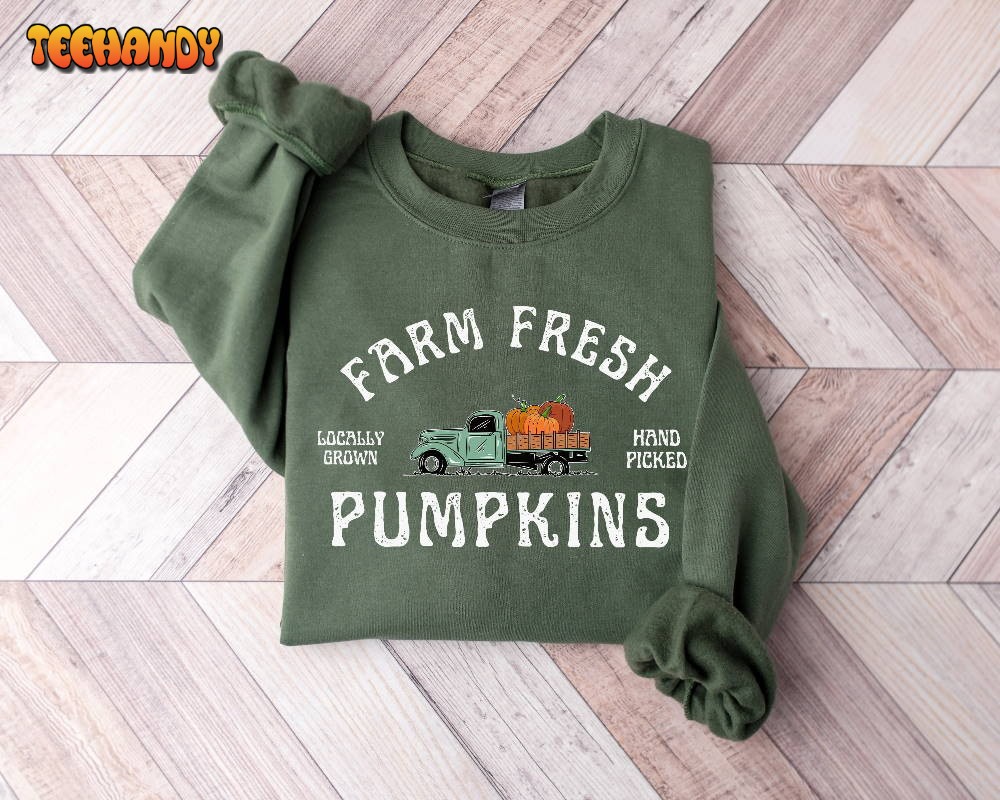 Farm Fresh Pumpkin Sweatshirt, Fall Crewneck Sweatshirt