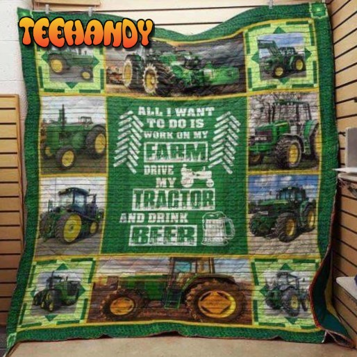 Farm.Tractor And Beer 3D Customized Quilt Blanket