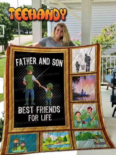 Fathersonfishing 3D Quilt Blanket