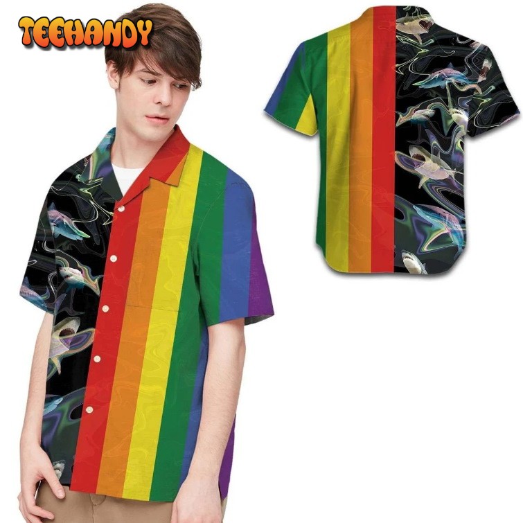 Felacia Lgbt Rainbow Sharks For Lgbtq Community Hawaiian Shirt