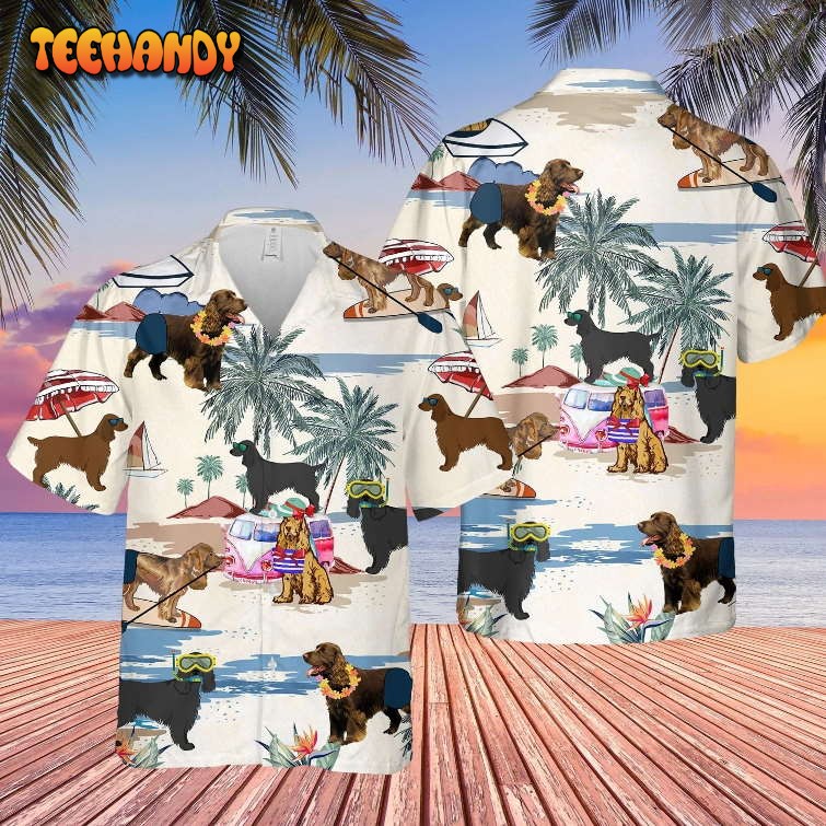 Field Spaniel Summer Beach Hawaiian Shirt, 3D All Over Print Dog In Hawaii