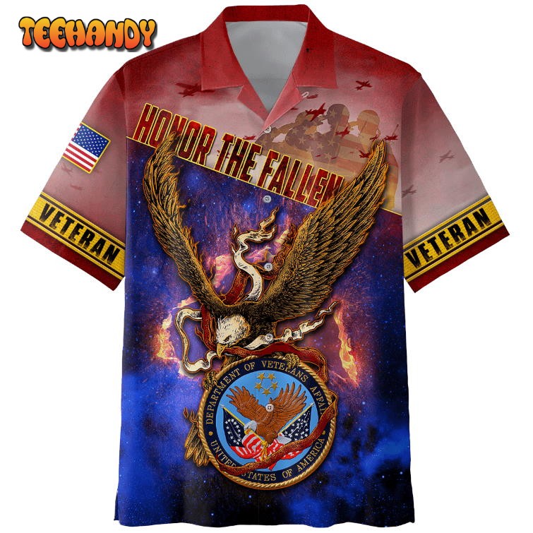 Flying Eagle Honor The Fallen Hawaiian Shirt, Beach Shirt, Gift For Him