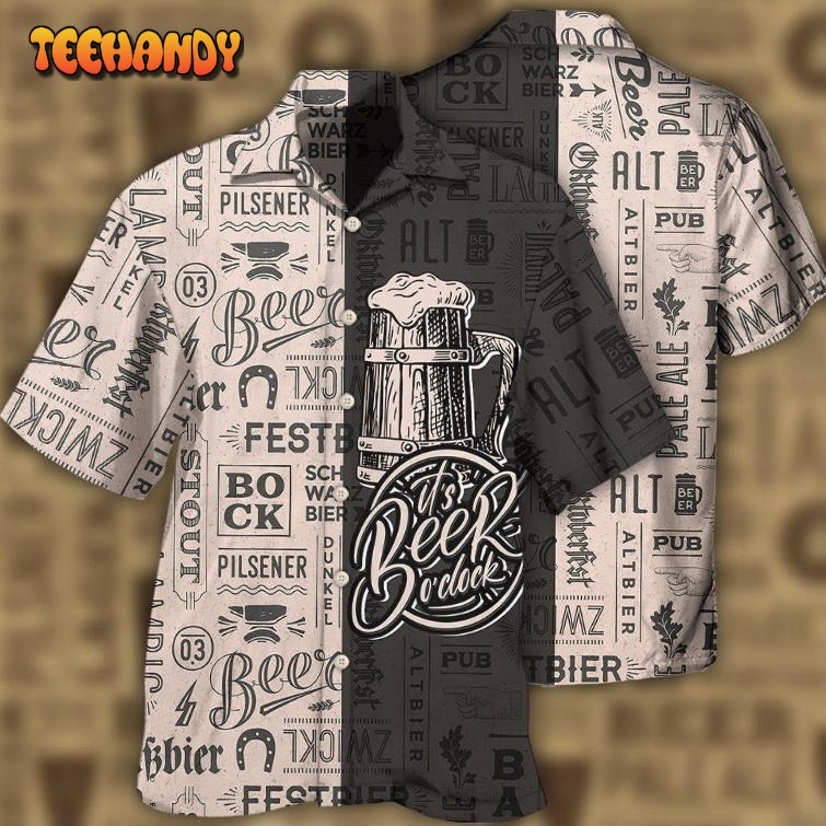 Funny Beer Hawaiian Shirt Men Women It Is Beer O’clock