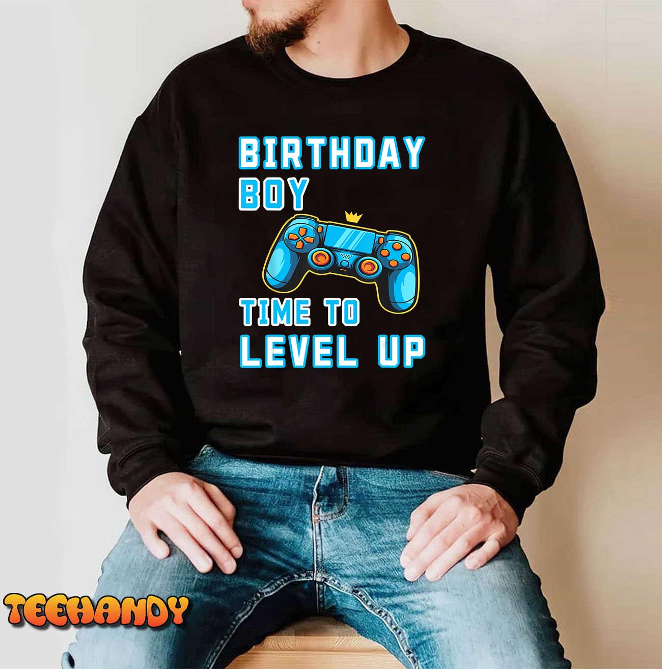 Funny Birthday Boy Time To Level Up, Funny Video Game Boys T-Shirt