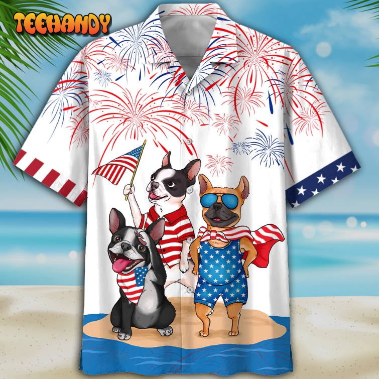 Funny French Bulldog Hawaiian Shirt Full Printed For 4Th Of July Gifts