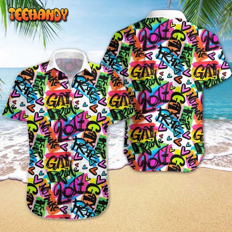 Gay Hawaiian Shirts, Gay Pride Hawaiian Shirt, Lgbt Heart Hawaiian Shirt