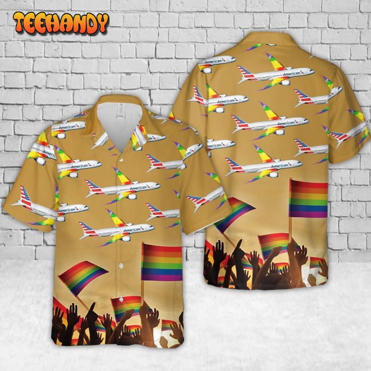 Gay Pride Hawaiian Shirt, American Airlines Fly With Pride Hawaiian Shirt