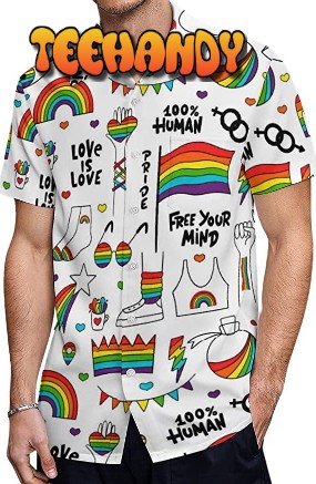 Gay Pride Hawaiian Shirt Love Is Love Hawaii Shirt Lesbian Free Your Mind