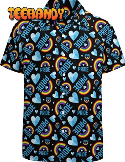 Gay Pride Hawaiian Shirt, Rainbow Hawaiian Shirt, Rainbow Pride Clothing