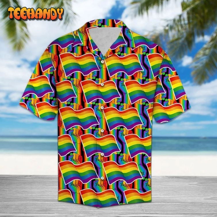 Gay Pride LGBT Hawaiian Shirt, Gift For Couple Gay 3D Shirt