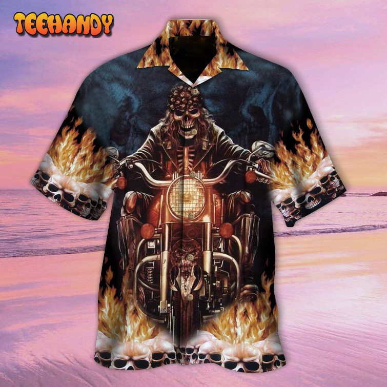 Ghost Rider Skull Fire Night Hawaiian Shirt