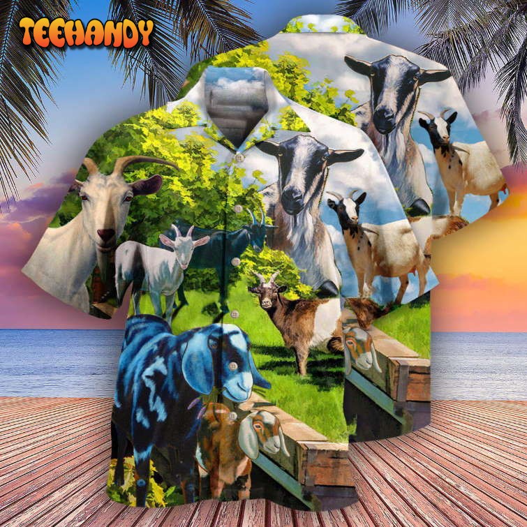 Goat Animals Goat Anything Hawaiian Shirt