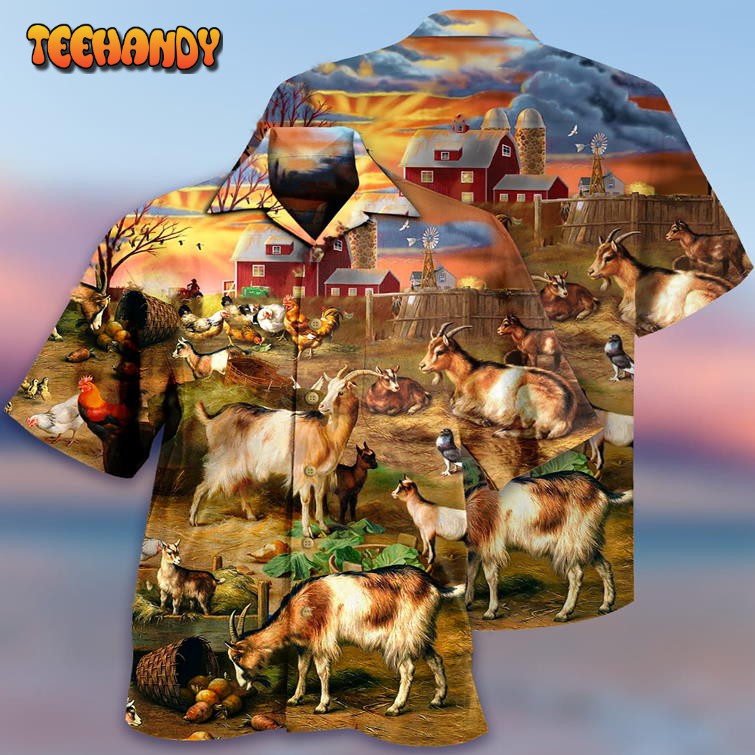 Goat Love Funny Farm Hawaiian Shirt