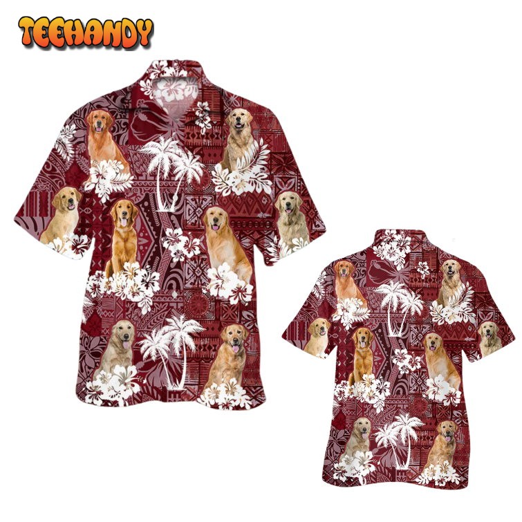 Golden Retriever Hawaiian Shirt, Dog Hawaiian Shirt Short Sleeve