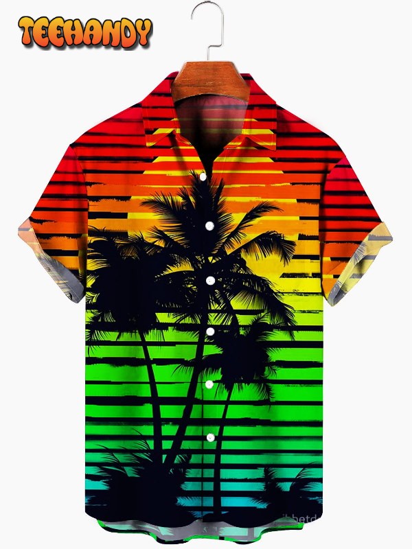 Gradient Coconut Tree Hawaiian Shirt, Aloha Hawaii Shirt, Gift For Him