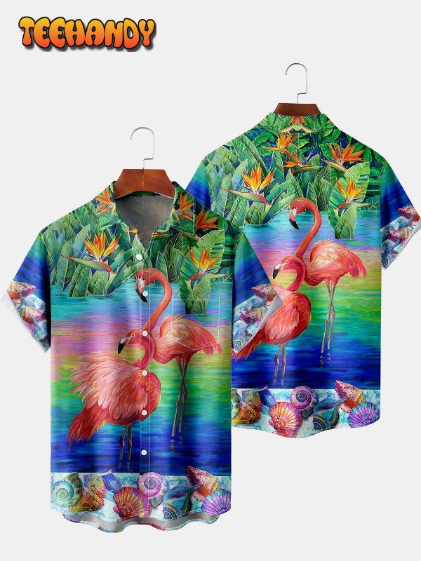 Gradient Flamingo Hawaiian Shirt, Flamingo Lover Hawaii Shirt