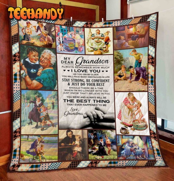 Grandma To Grandson  3D Quilt Blanket