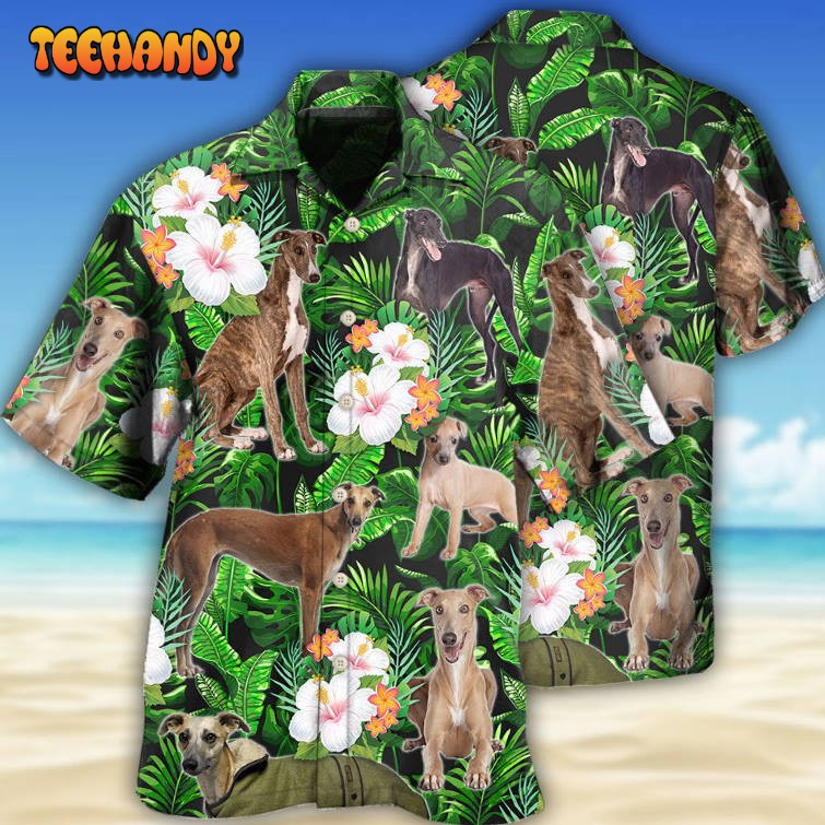 Greyhound Tropical Leaf Lover With Lovely Flower Hawaiian Shirt